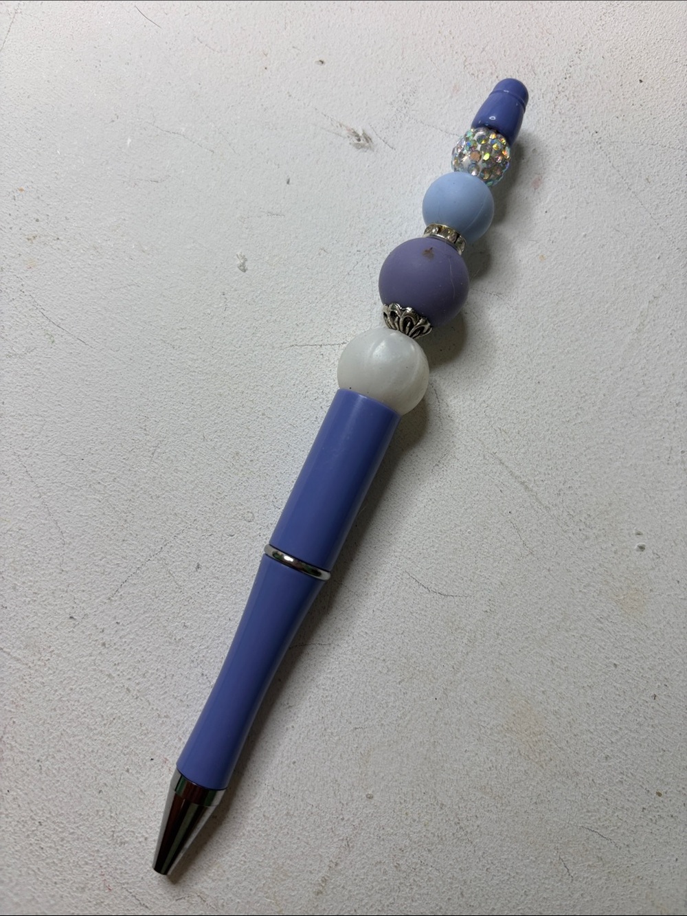 Lavender Beaded Ballpoint Pen by